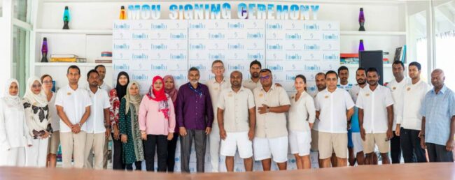 Members of MNU and Seaside Finolhu Baa Atoll Maldives coming together for a similar cause.