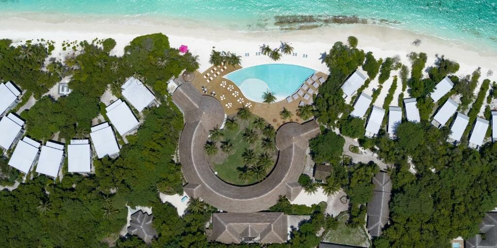 Ifuru Island Maldives from above.