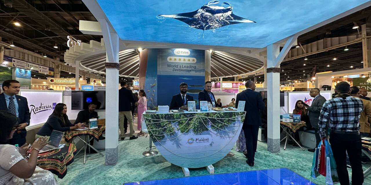 The Maldives booth that was set up by MMPRC at SATTE 2024.