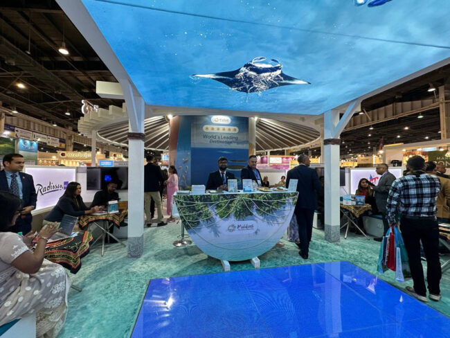 The Maldives booth that was set up by MMPRC at SATTE 2024.