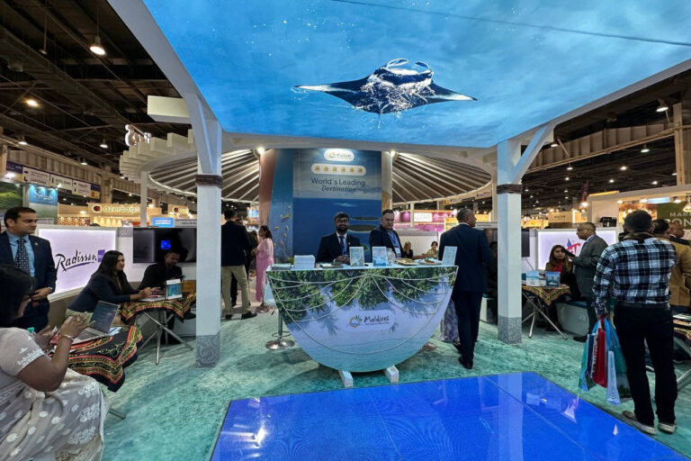 The Maldives booth that was set up by MMPRC at SATTE 2024.