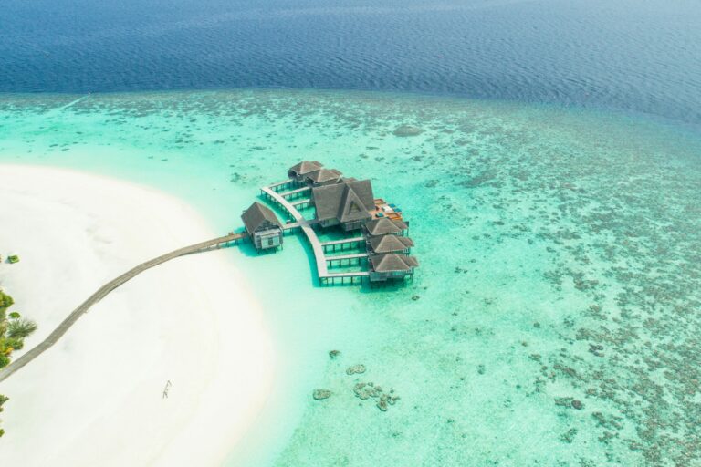 A Record High in February, New Maldivian Tourism Milestone. An aerial of a section at Kihavah Huravalhi Island Baa Atoll, Maldives. Photo Credit: ishan seefromthesky via Unsplash