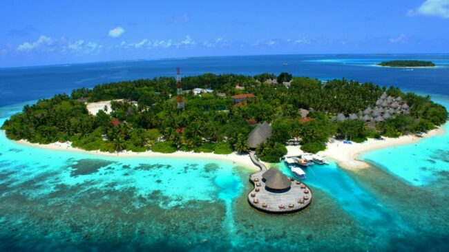 The view of Bandos Maldives from above The view of Bandos Maldives from above