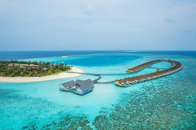 The Standard, Huruvalhi Maldives from above