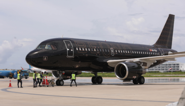 beOnd Airline plane readying for flight