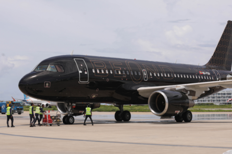 beOnd Airline plane readying for flight
