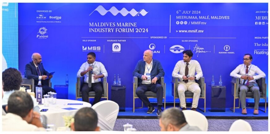 Maldives Marine Industry Forum 2024 panel in progress. Photo Credit: The islandchief via Google Images