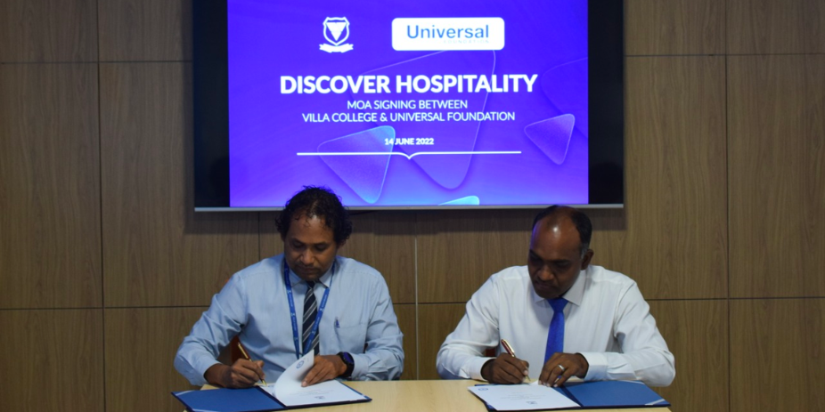 Universal Foundation & Villa College Partner Up. Photo Credit: corporatemaldives.com via Google Images Universal Foundation & Villa College Partner Up. Photo Credit: corporatemaldives.com via Google Images